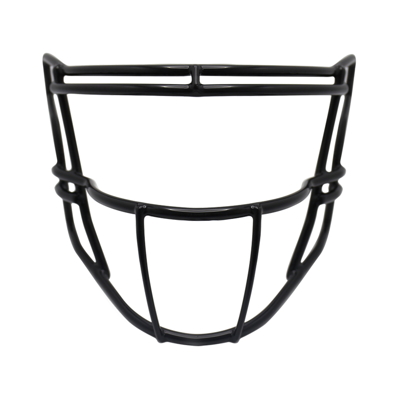 Maschera facciale per casco da football in ferro nero con rivestimento in PVC - Protezione durevole per gli atleti