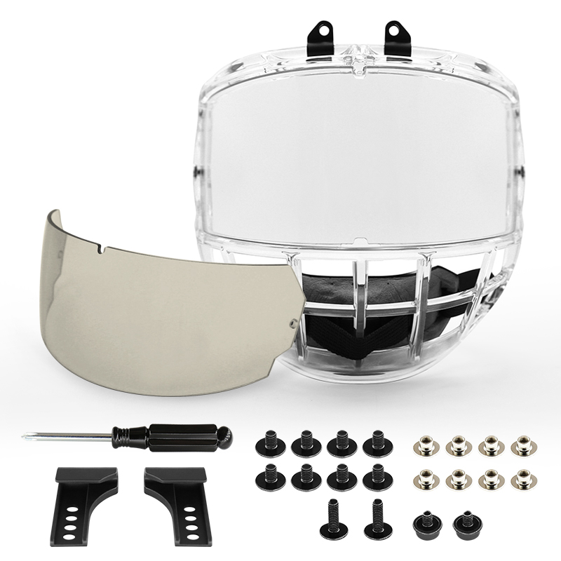 Set di ricambio per gabbia da hockey su ghiaccio Junior XS, interno antiappannamento e esterno antigraffio