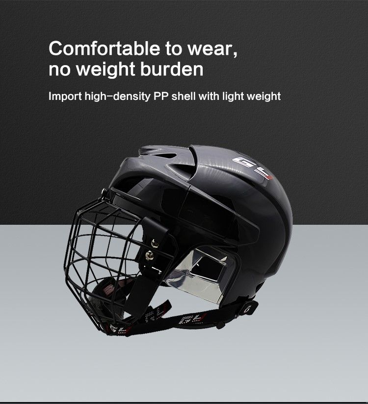 In cosa consiste il casco del giocatore di hockey?